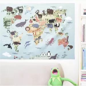 벽장식동물가랜드 대형 패브릭 포스터 동물원 MUV인쇄 인주문제작 북유럽빈티지 감성인테리어 모던 느낌 소