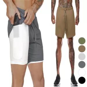남자 런닝 조깅 휴대폰 수납 포켓 트레이닝 숏 팬츠 바지 요가 요가복