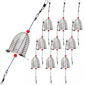 CASTSTRIKE 잉어 낚시 미끼 케이지 10PCS 304 스테인리스 스틸 첨 리그 바구니 메기 홀더 트랩 피더 담수