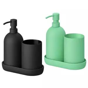 [이케아] GANSJON 간셴 유리 욕실용품 3종 세트 물비누통 칫솔꽂이 비누받침 유리디스펜서