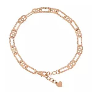 [엘렌쥬얼리]14K 더블 서클 컷팅 클립 체인 금 팔찌