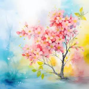 에이미2004마리 패브릭 패널 14 x14 수채화 파스텔 트리 100 면 퀼팅 스퀘어 AM351