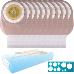 20 PCS 대장내시경 가방 원피스 장내시경 용품 스토마 케어를 위한 잠금장치가 있는 배수 가능한 파우치에