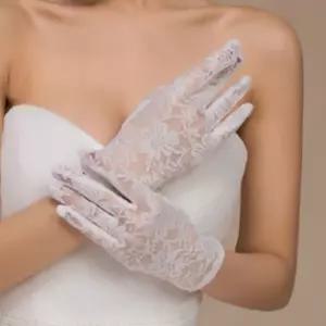 브라이들 샤워 레이스 여자 예식 고급스러운 망사 장갑 결혼식 혼주 웨딩 22x8.5cm