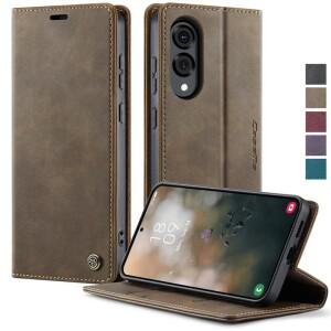 CaseMe 자기 플립 가죽 전화 케이스 삼성 호환 갤럭시 S25 가장자리 S24 FE S23 플러스 S22 S21 울트라 S20