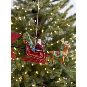 회전 트리토퍼 장식 오너먼트 루돌프 썰매 크리스마스 조명 움직이는