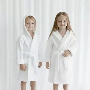 [엔비키즈] 아동 극세사 샤워가운 화이트 키즈 사계절 목욕가운