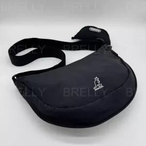 캉골 시즌신상 에센셜 엑스 호보 라운드 미니 키링 크로스백 간편 휴대 가방 (블랙) 3386