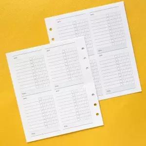 속지 960TTH23 가계부 6공 리필속지 다이어리 와이드 미니 A6