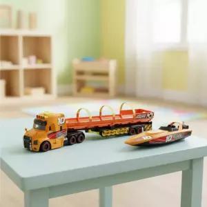 디키 트럭 보트 플레이세트 트레일러 미니카 운반트럭 자동차 라이트 사운드 모형 역할놀이