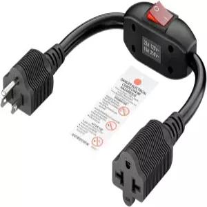 헤비 듀티 4in1 온오프 스위치 연장 L40CM 브레이크 플러그와 케이블 인라인 코드 15A 125V 가정용 23A