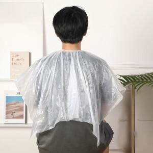 일회용 PE 앞치마 긴 이발사 Wai 천 파마 헤어 살롱 미용 케이프 숄 100cm x 10 개