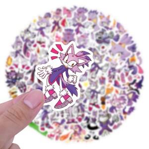 물병 컴퓨터 방수 스티커용 블레이즈 고양이와 소닉 고슴도치 55개