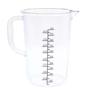 학교 요리실습 과학 실험용 뾰족주둥이 손잡이 플라스틱 계량컵 1L 시범교육 특기적성