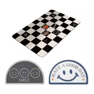 (색상 규조토스마일 체크)규조토스마일발매트 물흡수 욕실 화장실 미니러그