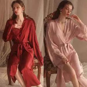 럭셔리 블루트 피어 실크 가운슬립