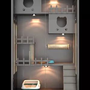 중형 호텔 반려견 고양이 원목 호텔장 꿀단지 침대