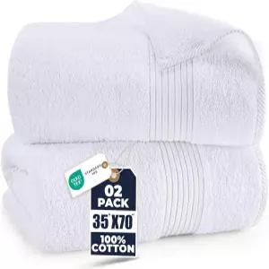 유토피아 타월 엑스트라 라지 배스 시트 2팩 35 x 70 인치 100 면 고흡수성 및 퀵 드라이 슈퍼 소프트