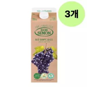돈시몬 착즙 주스 적포도 간식 과즙 음료 팩 2L 3개
