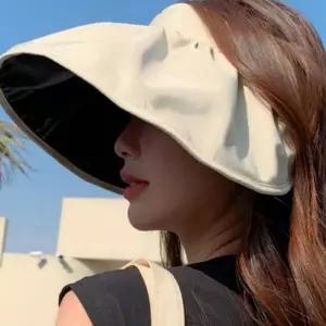 (올핀)자외선차단 썬캡 모자 블랙 웨이브 암막 여름햇빛가리개