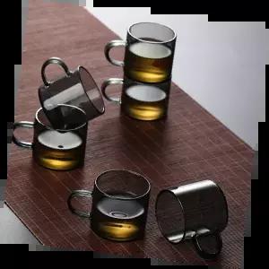 유리잔홍차잔 투명디자인 고급스러운 차 마시기용 카페 식사 홈파티 선물용 세트