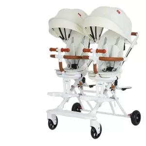 쌍둥이 트라이크 2인용트라이크 쌍둥이트라이크 웨건 원버튼 연년생 트윈 폴딩 회전 절충형