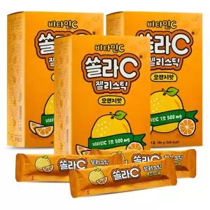 고려은단 비타민C 쏠라C 젤리스틱 오렌지맛 14포 3개 키즈 어린이 D