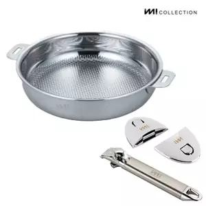 IMI 통3중 국산 IH 스텐 프라이팬 22cm +편수양수핸들3 / 인덕션 가스 스텐팬 전골팬 주방정리 수납 캠핑
