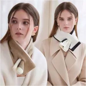 소프트 목도리 투톤 정장 캐주얼 양면 머플러 남녀공용 짧은 겨울용품 겨울모자
