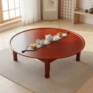 가온공방 원형 교자상 접이식 원목 밥상 900 5~6인용 좌식테이블