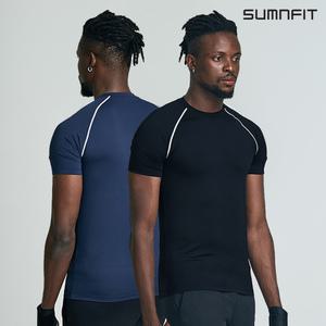 썸앤핏 빅사이즈 남자 라운드 반팔 스포츠 기능성 언더레이어 헬스티 M ~ 4XL