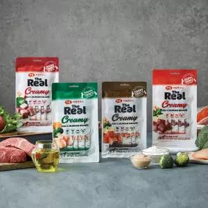 [60분러시] 더리얼 크리미 50g 4종 세트 (닭가슴살+연어&닭+오리&닭+소고기&닭가슴살)