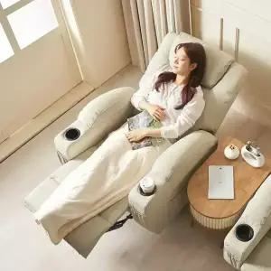 에보니아 이오 1인용 전동 리클라이너 컵홀더형 에어레더 아쿠아스웨이드 / 1인 쇼파 릴렉스체어