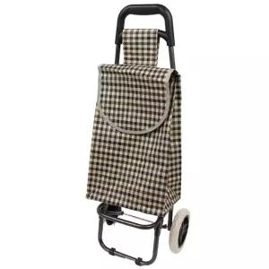 베이직체크 소 시장바구니캐리어 접이식카트 쇼핑 바퀴달린 핸드 폴딩 가방형 구루마 장보기용