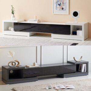 솔피 1600 확장형 거실장 오크화이트 티비다이 tv장 높은거실장