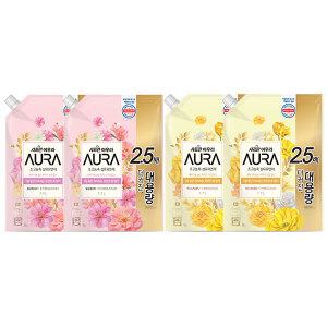 아우라 초고농축 섬유유연제 리필 1.7L, 윌유메리미, 2개 + 미드나잇골드, 2개