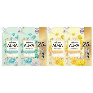 아우라 초고농축 섬유유연제 리필 1.7L, 미드나잇골드, 2개 + 스모키머스크, 2개