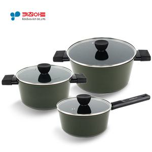 키친아트 소렐핏 IH 인덕션 세라믹 코팅 냄비 3종세트 / 18편수+20양수+24양수