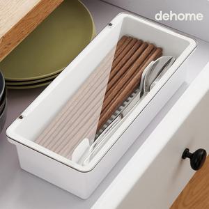 사각 물빠짐 수저통 뚜껑 있는 수저 젓가락 보관함 숟가락통