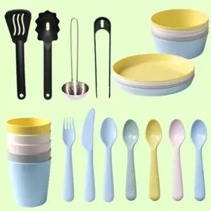 어린이 요리 주방 이케아 유아 식기도구 장난감 부엌 소꿉 역할 놀이 스푼 그릇 접시 세트