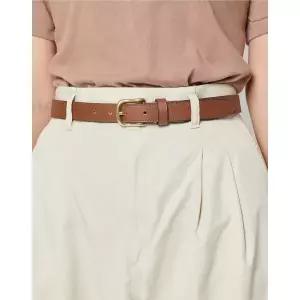 [롯데백화점]닥스 액세서리 [선물포장/쇼핑백동봉] 브라운 슬림 무광버클 소가죽 비조 여성벨트 DBBE5F742