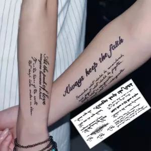 레터링 타투 스티커 헤나 흉터 지워지는 문신 판박이 인스턴트 리얼 2개