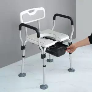 [인파로]의자형 간이 변기 노인 환자용 목욕의자 겸용 좌변기 높이조절 이동 화장실 GAM-012T