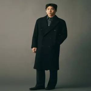 히스 헤지스 25FW [시즌오프][HIS]블랙 더블브레스트 코트 HZCO5F801BK