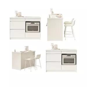 트라움 광파오븐 전자렌지 수납장 아일랜드 식탁 조리대 인조대리석