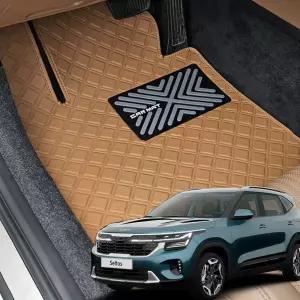 차바라기 더뉴 셀토스 스퀘어 바닥매트 가죽 카매트 발판 용품