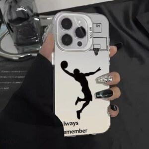 갤럭시 S25 S24 울트라 S23 S22 S21 플러스 FE A16 A56 A55 A15 A54 A53 A36 A33용 농구 선수 도금 폰 케이스 커버 DS-QO