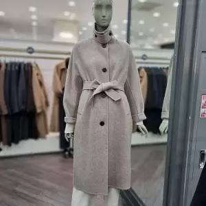 [시슬리]스텔라 싱글 벨티드 롱 코트 (SACTD1561 멜란지베이지,다크그린)