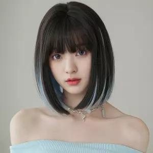 키라비 가발 여성 통가발 모란디 블루 프레임 보브 31cm DTF-0123-3