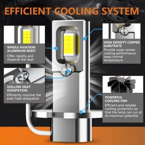 루보식 2Pcs  H3 H1 H7 LED 자동차 헤드 전구 안개등 H8 H9 9005 Hb4 전구 운전 러닝 램프 20000LM 12V 24V